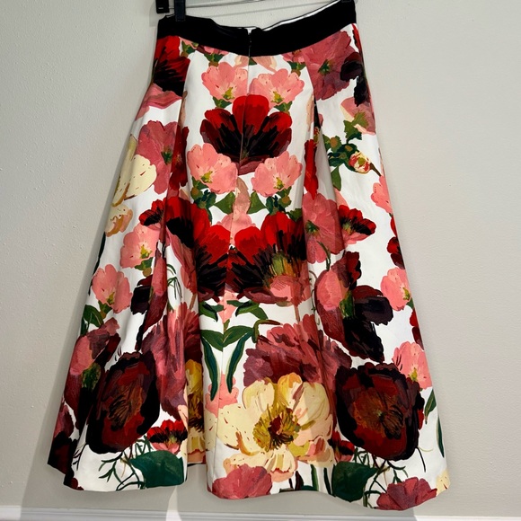 White House Black Market Floral Watercolor Formal Full Midi Skirt - Size 4 - Picture 6 of 14